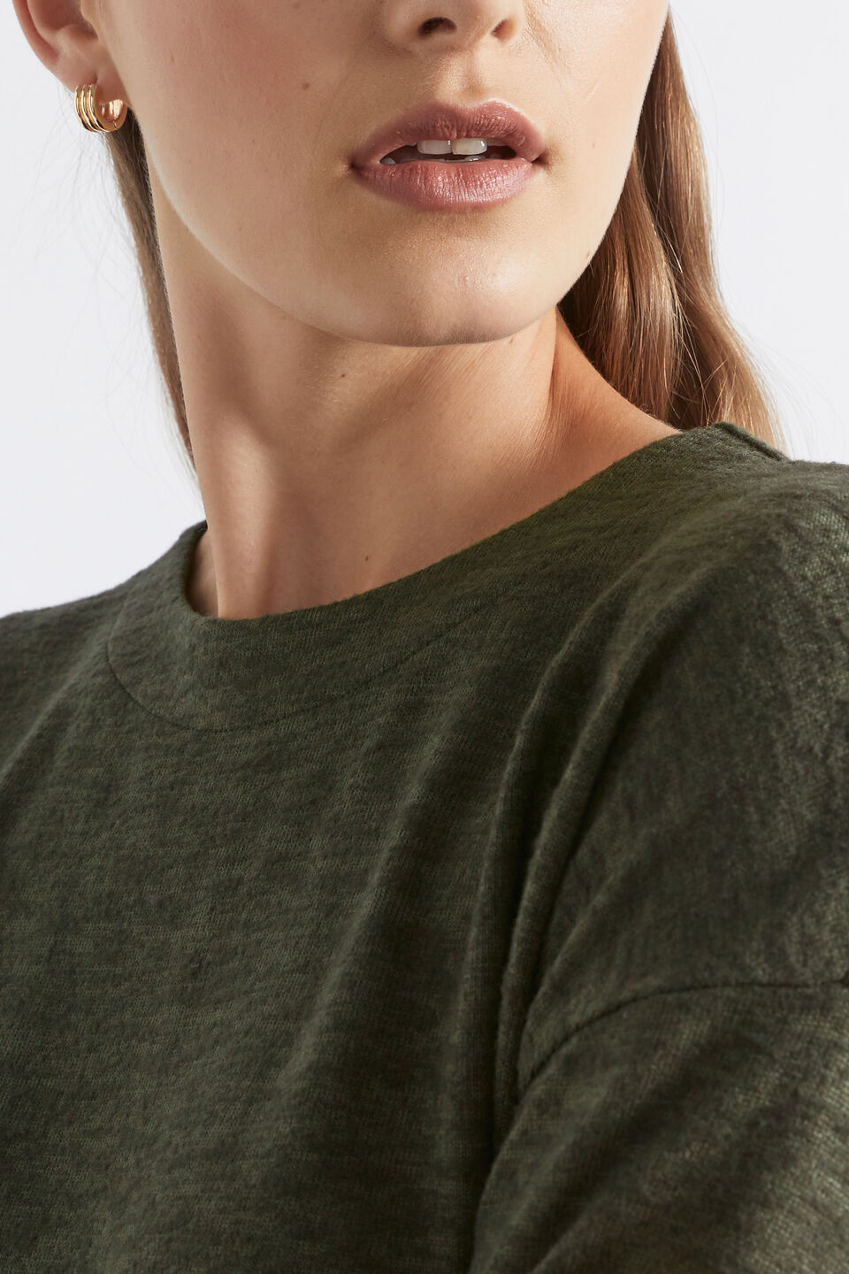 Supersoft Curve Hem Top  Dark Fern Marle