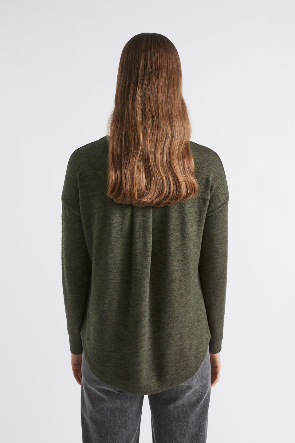 Supersoft Curve Hem Top  Dark Fern Marle