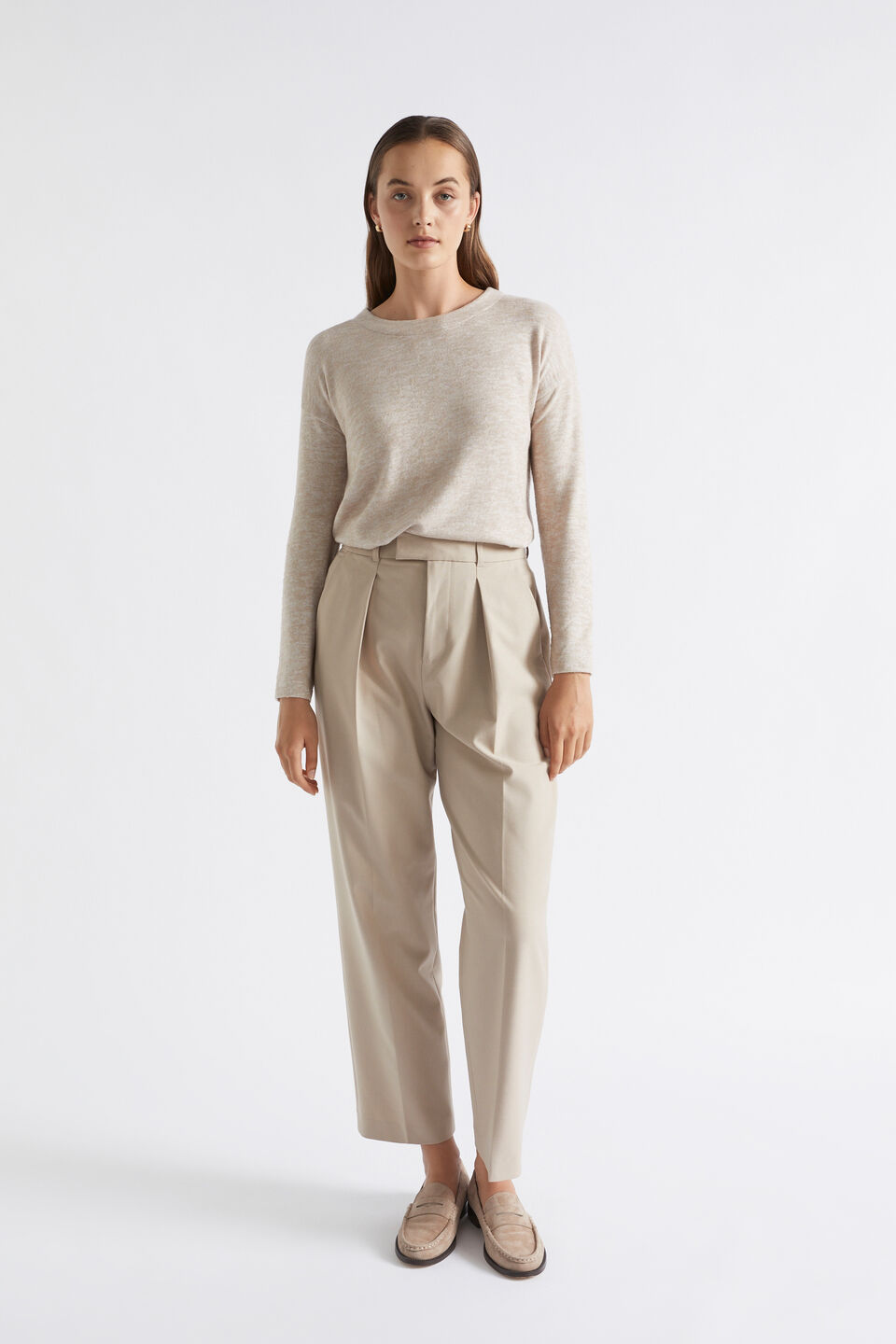 Supersoft Curve Hem Top  Light Storm Marle