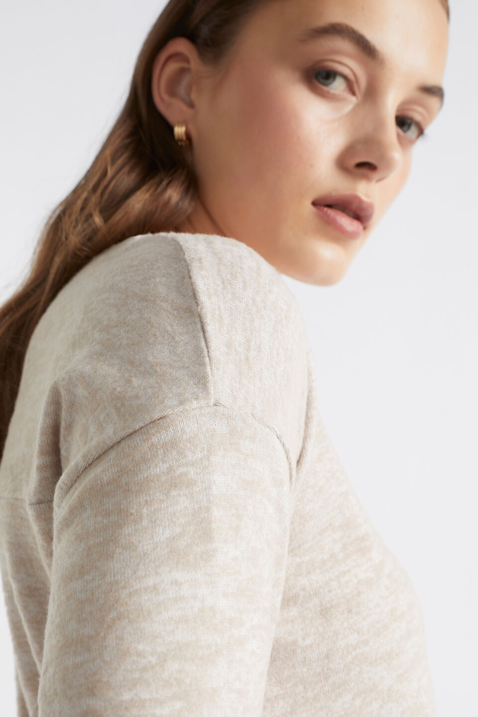 Supersoft Curve Hem Top  Light Storm Marle