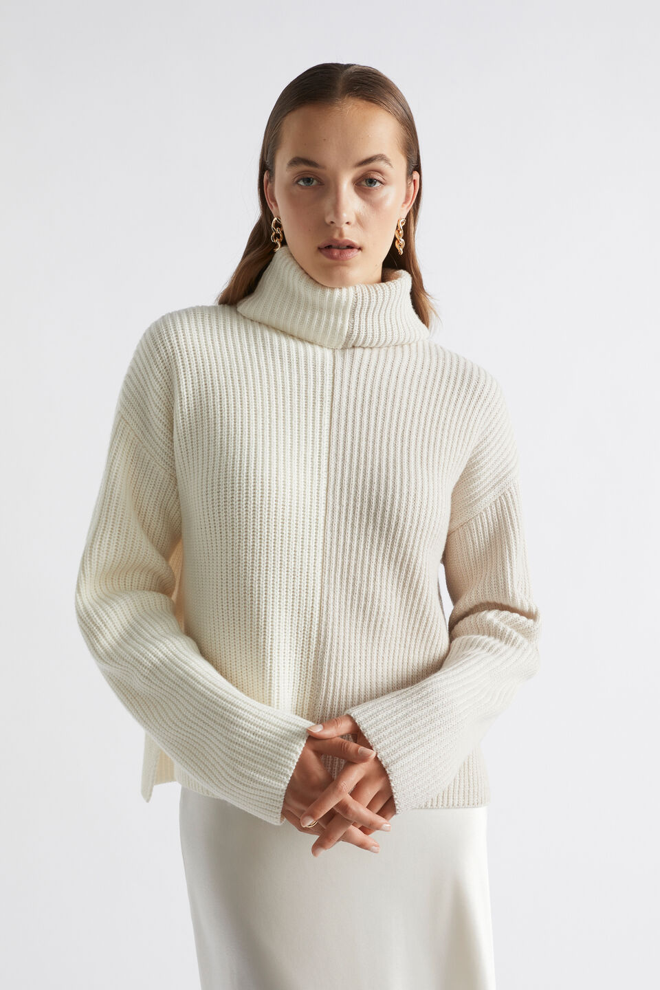 Two Tone Knit  Cloud Cream