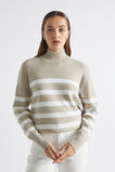 Stripe Double Knit Mock Neck  Light Storm Stripe  hi-res