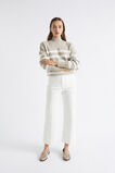 Stripe Double Knit Mock Neck  Light Storm Stripe  hi-res