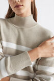Stripe Double Knit Mock Neck  Light Storm Stripe  hi-res