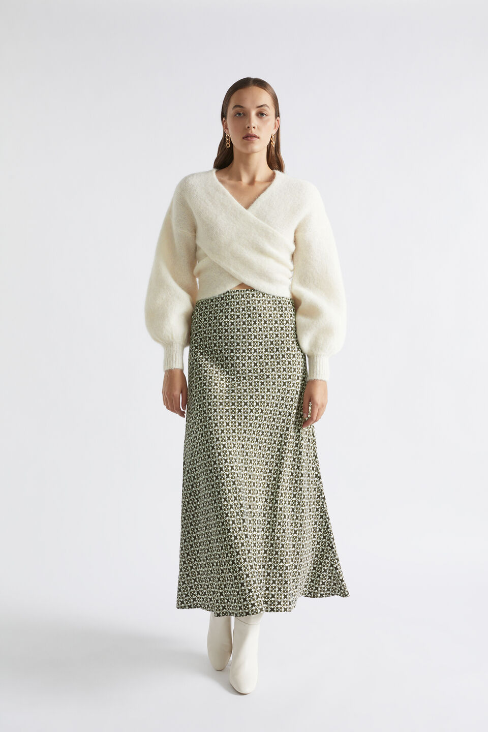 Mini Geo Skirt  Dark Fern Geo