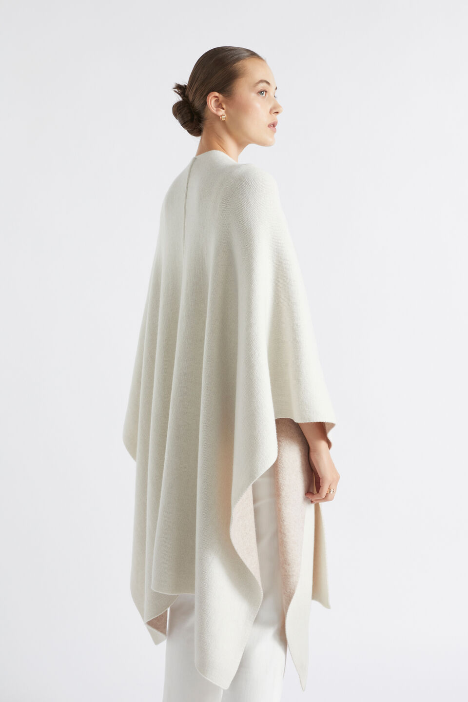 Wool Blend Knit Wrap  Cloud Cream