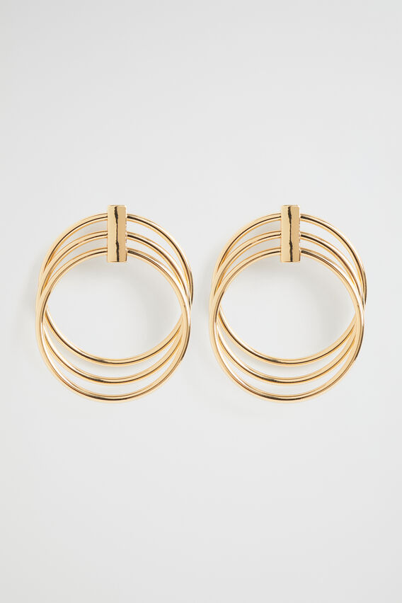 Layered Circle Earring  Gold  hi-res