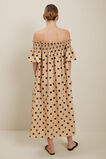 Spot Linen Maxi Dress  Neutral Sand Spot  hi-res