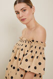 Spot Linen Maxi Dress  Neutral Sand Spot  hi-res