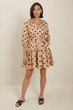 Spot Linen Mini Dress  Neutral Sand Spot  hi-res