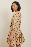 Spot Linen Mini Dress  Neutral Sand Spot  hi-res