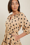 Spot Linen Mini Dress  Neutral Sand Spot  hi-res