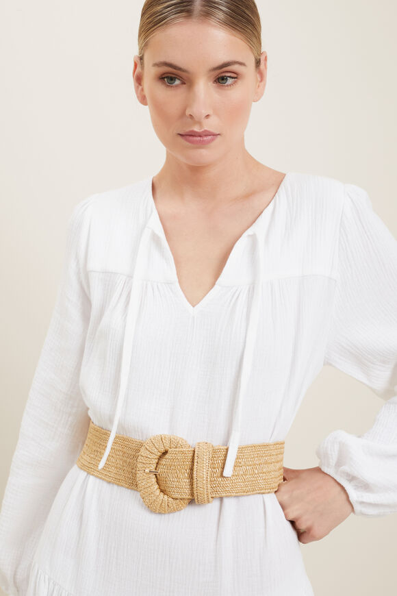 Luna Raffia Waist Belt  Natural  hi-res