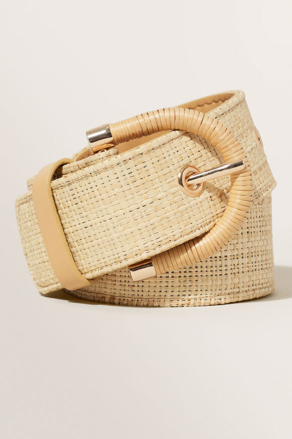 Jade Raffia Belt  Natural  hi-res
