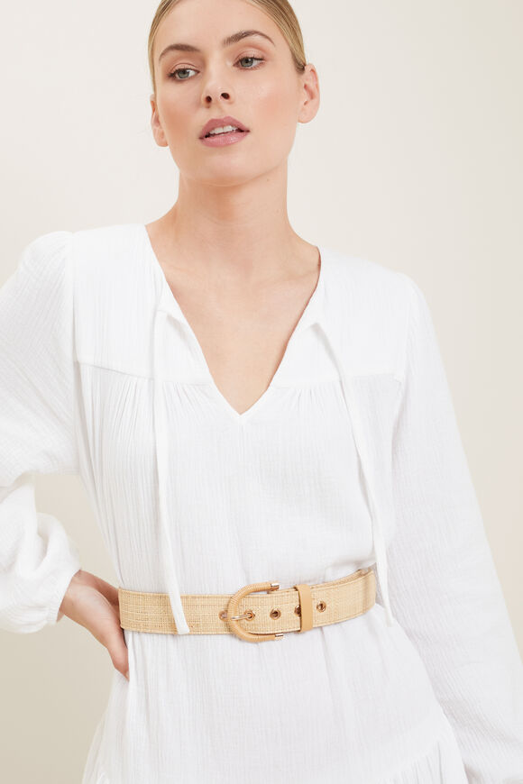 Jade Raffia Belt  Natural  hi-res
