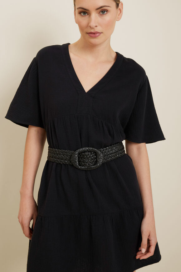 Cassie Raffia Waist Belt  Black  hi-res