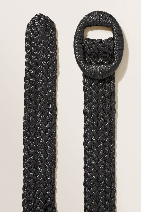 Cassie Raffia Waist Belt  Black  hi-res
