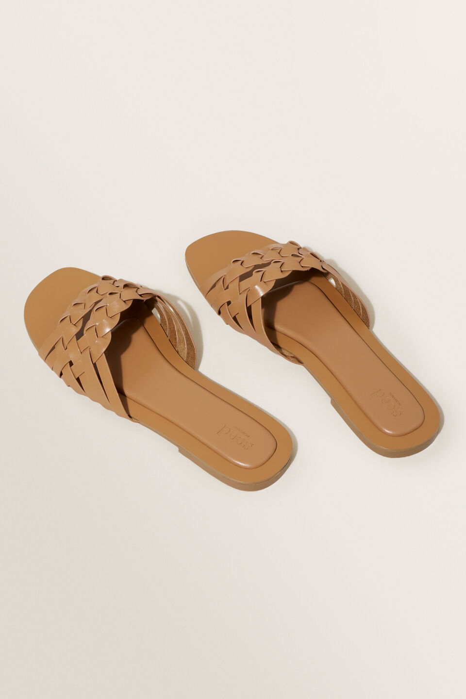 Margot Woven Slide  Tan