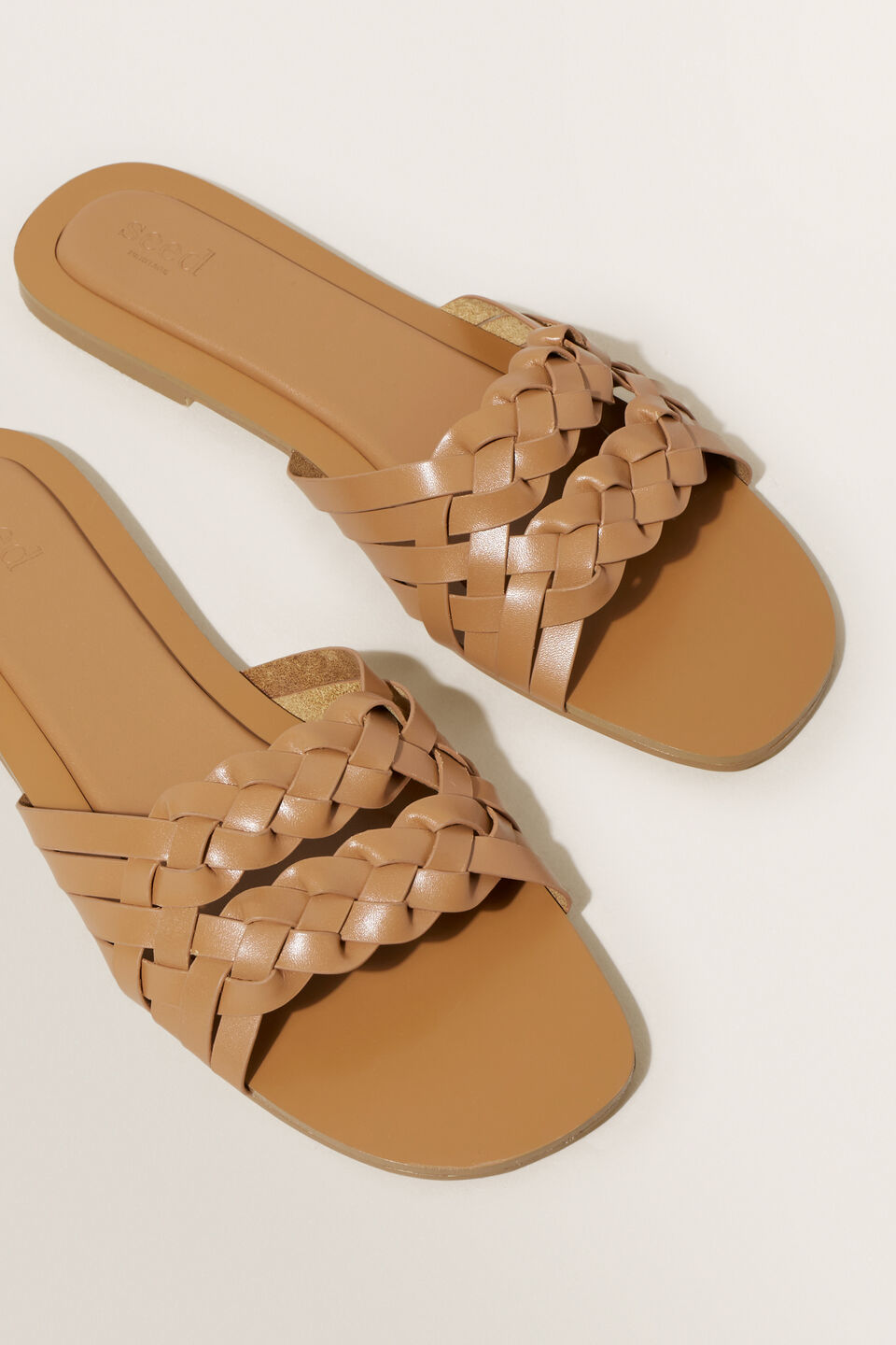 Margot Woven Slide  Tan