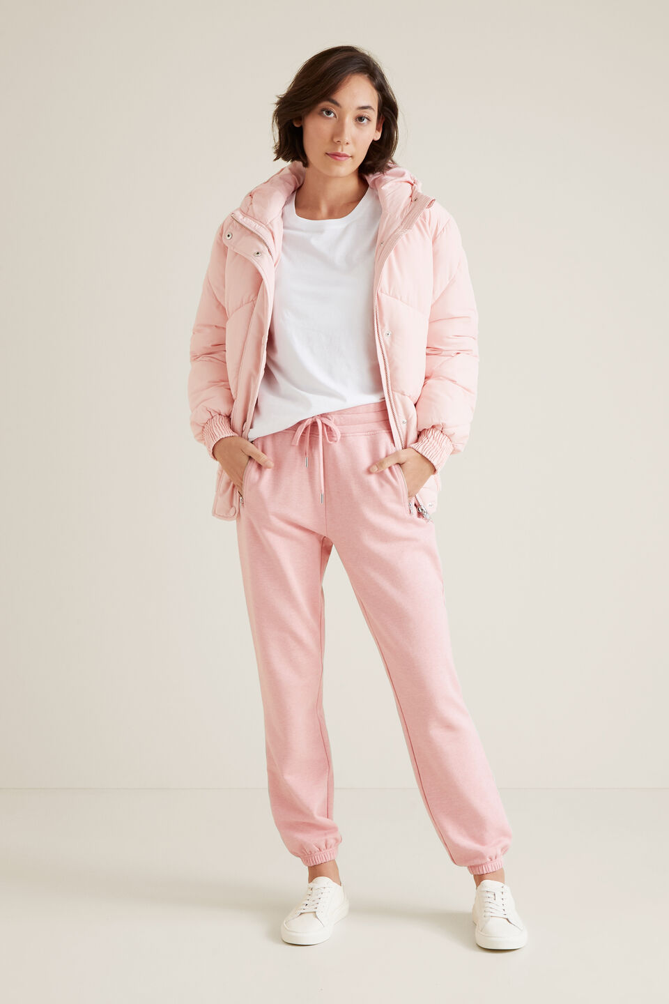 Hooded Puffer Jacket  Bubblegum Pink