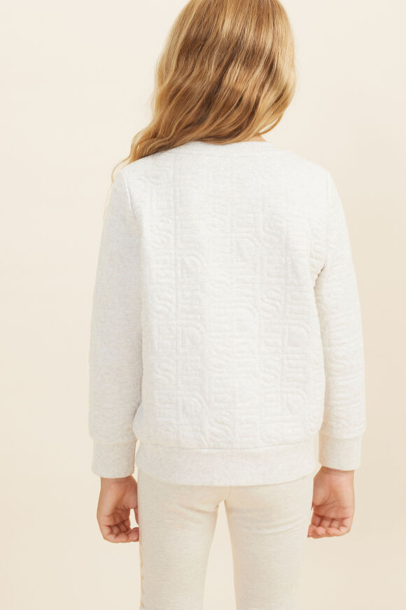 Quilted Logo Sweat  Oat Marle  hi-res