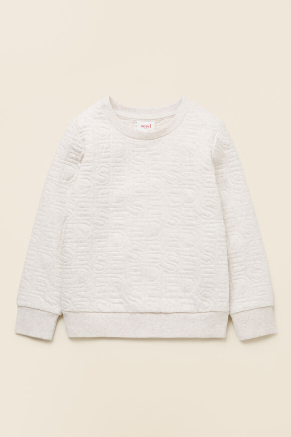 Quilted Logo Sweat  Oat Marle  hi-res