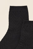 Chevron Knit Quarter Crew Sock  Black  hi-res