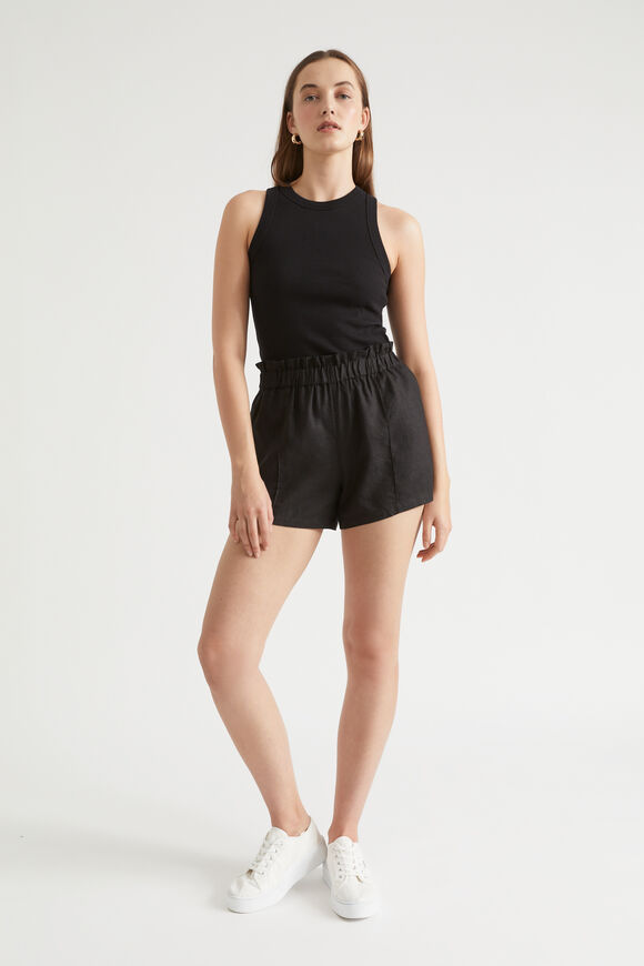 Core Linen Paperbag Short  Black  hi-res