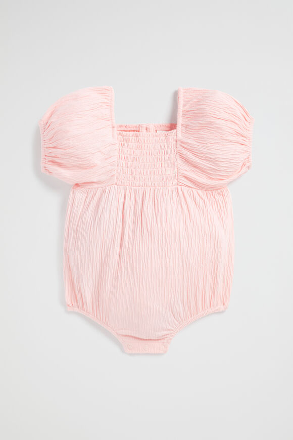 Textured Cotton Romper  Dusty Rose  hi-res