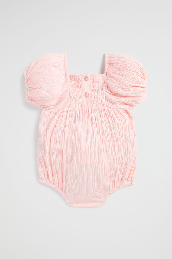 Textured Cotton Romper  Dusty Rose  hi-res