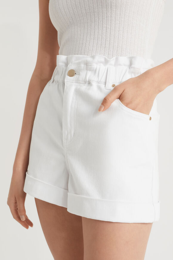 Denim Paperbag Short  White  hi-res