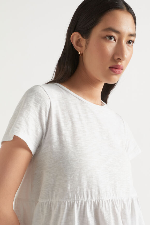 Tiered Jersey Slub Tee  Whisper White  hi-res