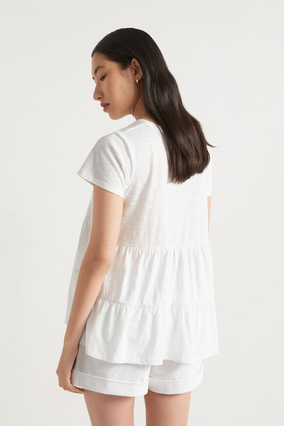 Tiered Jersey Slub Tee  Whisper White  hi-res