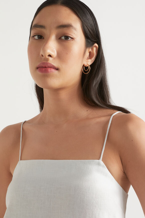 Linen A Line Mini Dress  Whisper White  hi-res