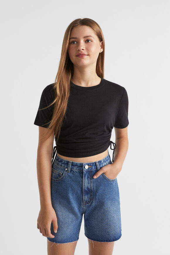 Side Tie Tee  Black  hi-res