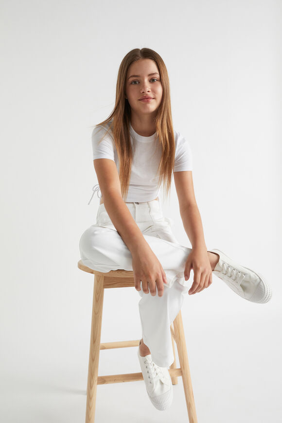 Side Tie Tee  White  hi-res