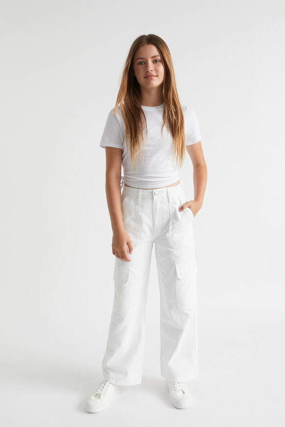 Side Tie Tee  White  hi-res