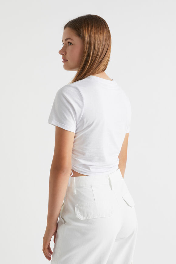 Side Tie Tee  White  hi-res