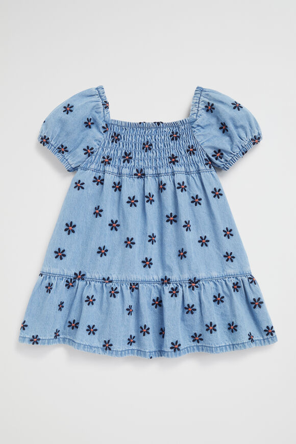 Embroidered Twill Dress  Original Indigo  hi-res