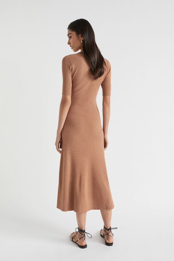 Marle Knit Polo Button Down Dress  Auburn Marle  hi-res