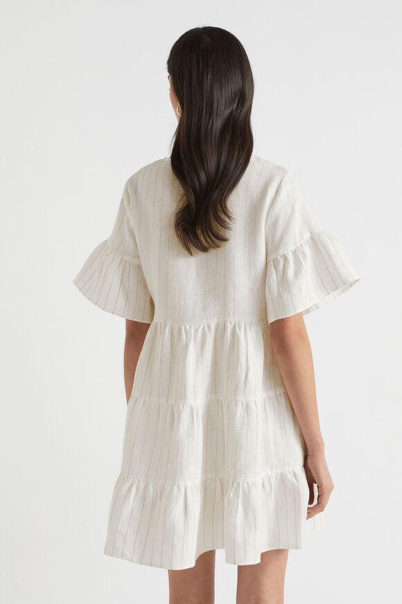 Linen Stripe Mini Dress  Auburn Pinstripe  hi-res