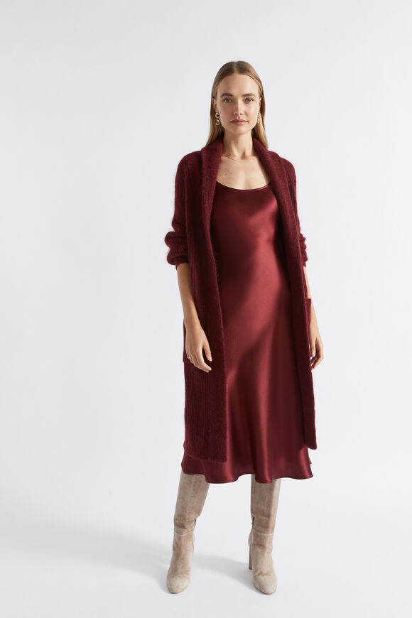 Satin Slip Dress  Sangria  hi-res