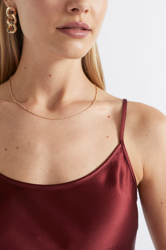 Satin Slip Dress  Sangria  hi-res