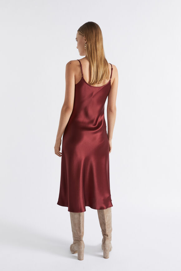 Satin Slip Dress  Sangria  hi-res
