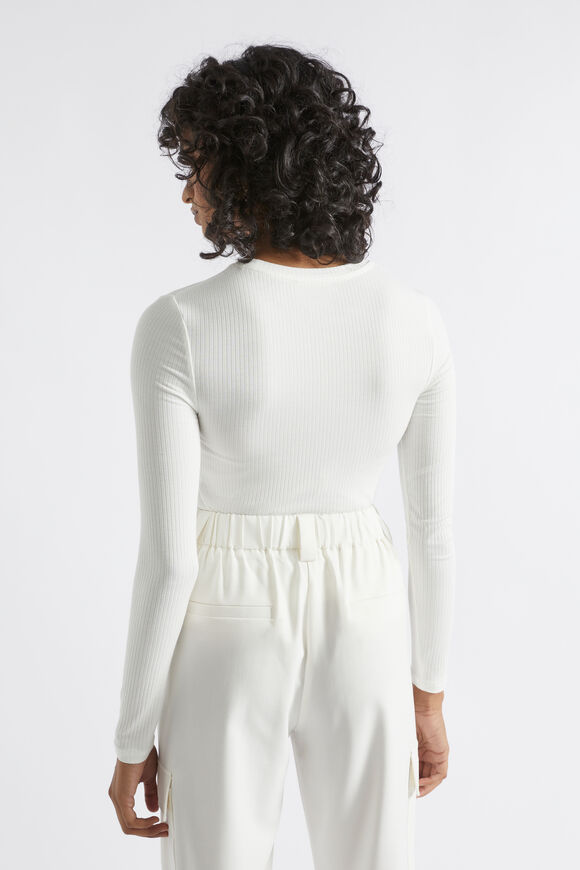 Core Rib Crew Neck Top  Cloud Cream  hi-res