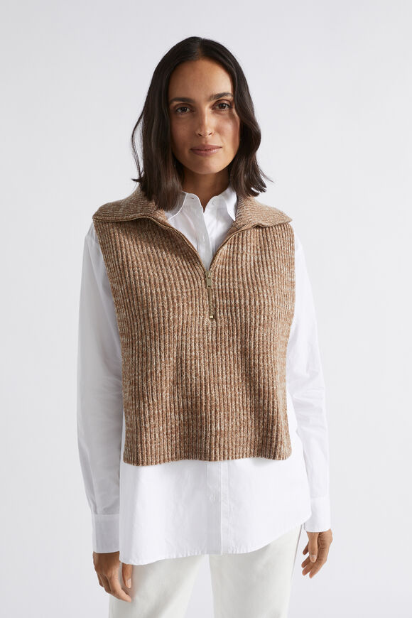 Zip Collared Bib  Deep Brass  hi-res