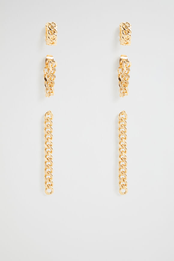 Chain Earring Pack  Gold  hi-res