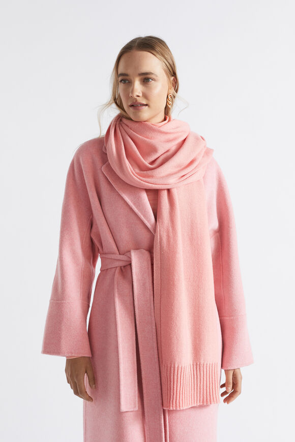 Logo Detail Wool Scarf  Pale Peony  hi-res