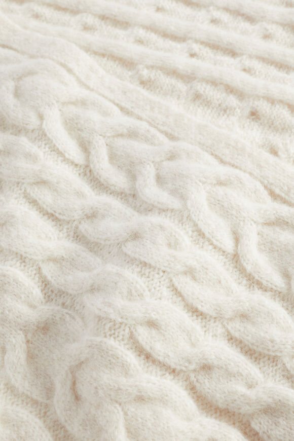 Cable Knit Scarf  Oat Marle  hi-res