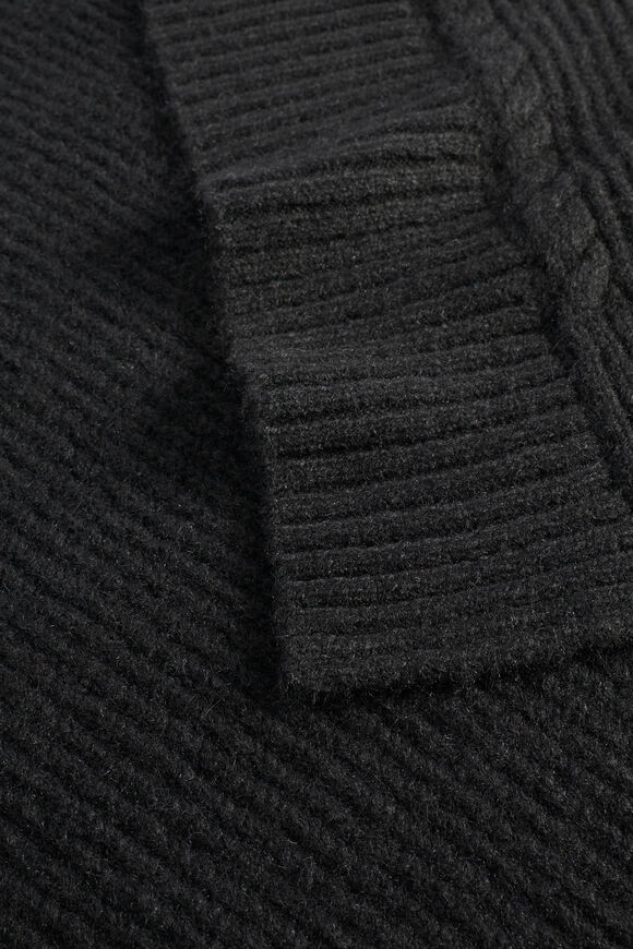 Cable Knit Gilet  Black  hi-res
